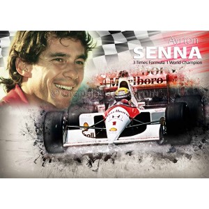 Ayrton Senna, Classic F1 Legend Formula One, World Champion A4 Print