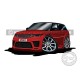 Range Rover Sport Cartoon Caricature in Firenze Red
