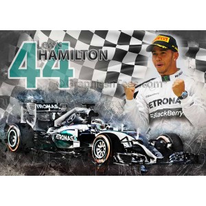 Lewis Hamilton Formula 1 F1 World Champion A4 Print