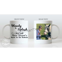 Best Friend Personalised Tea Coffee Mug Personalized With Your Own Names & Picture Printed on Quality 11oz Mug
