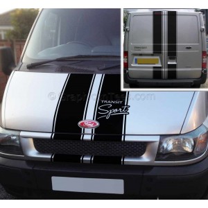 Ford Transit Sport ST Style Bonnet and Rear Door Stripes Stickers Vinyl Graphic Van Decals