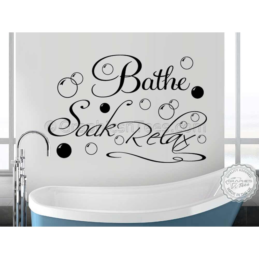 Soak Relax Enjoy Wall Art Sticker Quote Bathroom Bath Toilet Splish Splash Decal