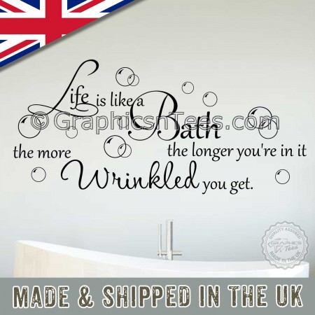 Life Is Like A Bath The More Wrinkled You Get Fun Bathroom Wall Sticker E Home Art Decor Decal - Bath Wall Decor Decal