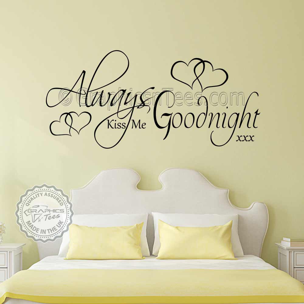 Always Kiss Me Goodnight Bedroom Wall Sticker Romantic ...