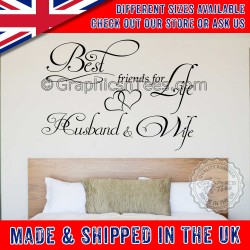 Best Friends For Life Husband and Wife Romantic Bedroom Wall Art Sticker Quote Decor Decal