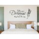 Follow Your Dreams Inspirational Quote, Family Wall Sticker Vinyl Mural Decal With Butterfly