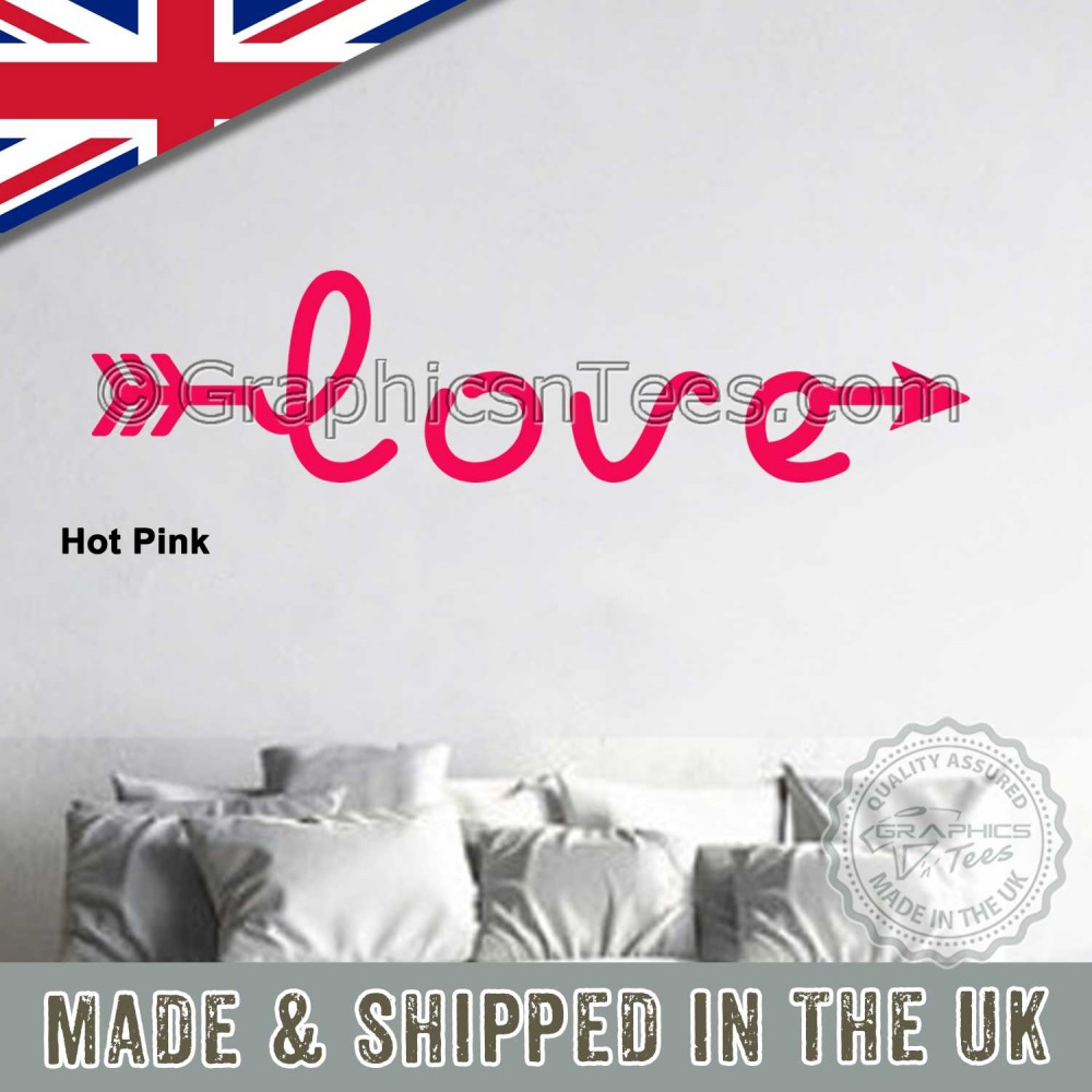 Love Arrow Bedroom Family Quote Wall Art Stickers Decals Vinyl Home Room Decor