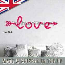 Love Island Style Sign Love  Arrow Bedroom Wall Stickers Decor Decal