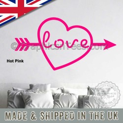 Love Island Style Sign Love Heart Arrow Bedroom Wall Stickers Decor Decal