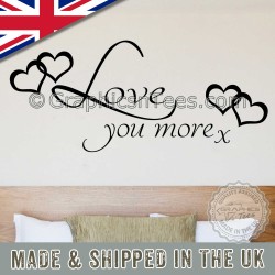 Love You More Romantic Bedroom Wall Sticker Quote Home Decor Decal