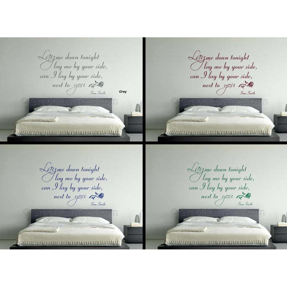 Sam Smith Lay Me Down Song Lyrics Romantic Bedroom Wall
