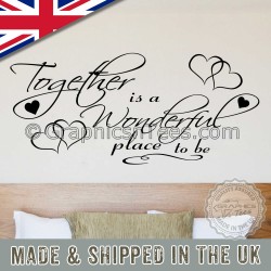 Together Wonderful Place To Be Romantic Bedroom Wall Sticker Love Quote Decor Decal