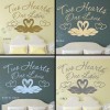 Two Hearts One Love Romantic Bedroom Wall Stickers Love Quote Swans Vinyl Decor Decals