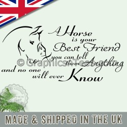 A Horse Is Your Best Friend Equestrian Quote Horses Bedroom Wall Stickers Wall Mural Decor Decal - 03