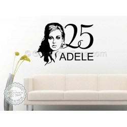 Adele 25 Silhouette, Home Bedroom Wall Art Sticker Decal