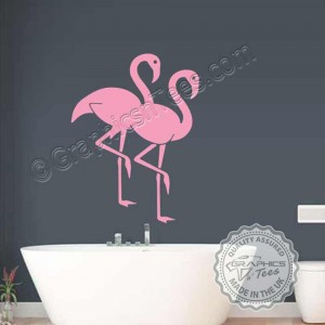Flamingo Wall Sticker, Home Living Room Bathroom Wall Mural Decor Decals