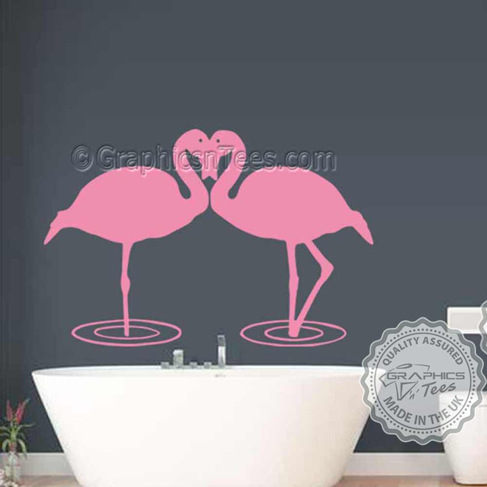 Kissing Flamingo Wall  Sticker  Home Living Room Bathroom 