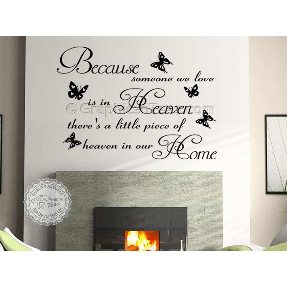 Because Someone we Love is in Heaven Wall Art Vinyl Stickers Quote ...