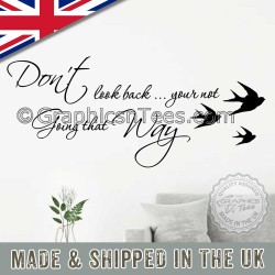 Inspirational Wall Sticker Don't Look Back Motivational Wall Quote Decor Decal with Birds