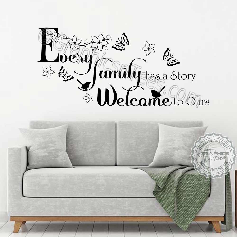 Every Family has a Story Inspirational Family Wall Sticker Quote ...