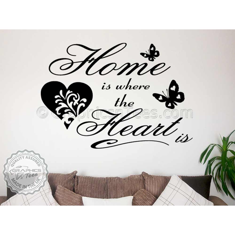 Heart Wall Sticker Home Wall Tattoo Saying "you are here at home..." 