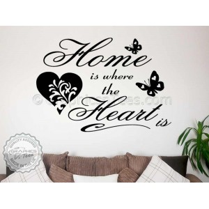 Home is Where The Heart Family Wall Art Sticker Quote Vinyl Decor Decal
