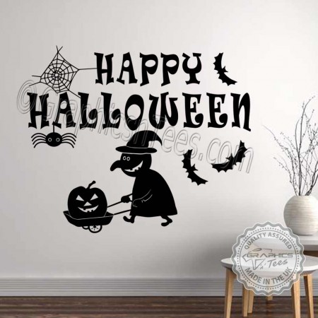 2 Witches Bats Details about   Ivenf Halloween Decorations Wall Decal Window Party Supplies 