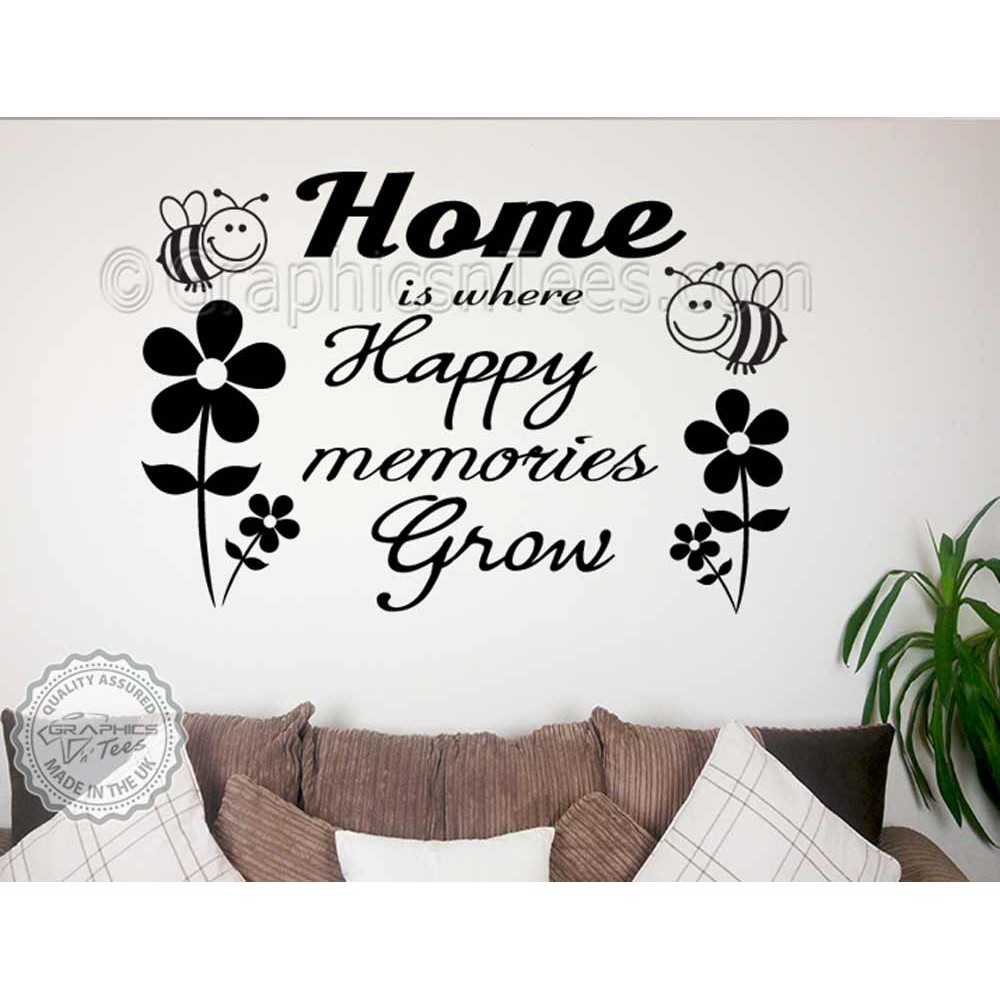 Happy Memories inspirational Family Wall Art Sticker Quote Home Vinyl