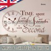 Time Spent with Family and Friends is Worth Every Second Inspirational Wall Sticker Quote, Home Vinyl Wall Art Decor Decal