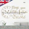 Time Spent with Family and Friends is Worth Every Second Inspirational Wall Sticker Quote, Home Vinyl Wall Art Decor Decal