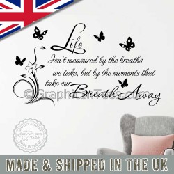 Moments Take Our Breath Away Inspirational Family Wall Sticker Quote