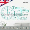 Time Spent with Family and Friends is Never Wasted Inspirational Wall Sticker Quote, Home Wall Art Decor Decal