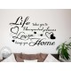 Life Takes You To Unexpected Places, Love Brings You Home Family Wall Art Sticker Quote Decor Decal