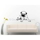 Cute Pug Puppy Dog Lying Down Wall Sticker, Vinyl Mural Decal