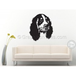 Cocker Springer Spaniel Dog  Wall Sticker, Vinyl Mural Decal
