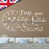 Time Spent with Family and Friends is Worth Every Second Inspirational Wall Sticker Quote, Home Vinyl Wall Art Decor Decal