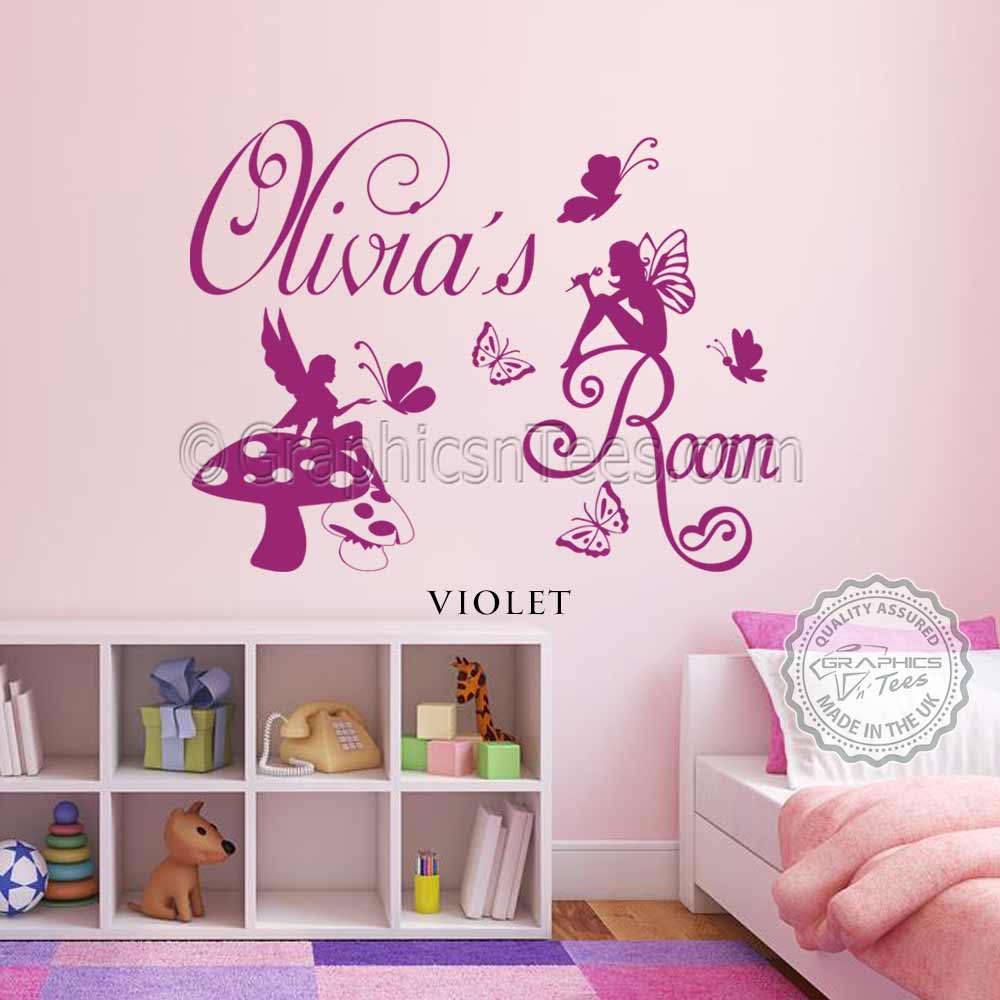 Personalised Name and Magical Fairy Wall Sticker For Girls Bedroom Wall Art AG39 