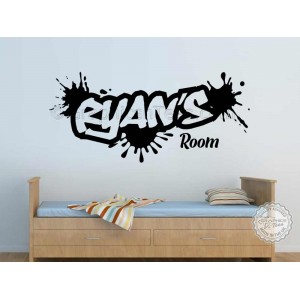 Personalised Graffiti Wall Stickers, Boy Girls Bedroom Playroom Wall Art Sticker Decor Decals