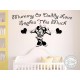 Personalised Nursery Wall Sticker, Minnie Mouse Bedroom Playroom Decor Decal, Mummy & Daddy Love This Much,