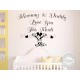Mickey Mouse Nursery Wall Sticker Bedroom Decor Decal Mummy & Daddy Love You This Much