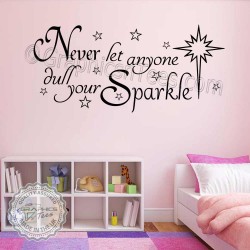Never Let Anyone Dull Your Sparkle Bedroom Wall Sticker Quote Nursery Wall Decor Decals 02