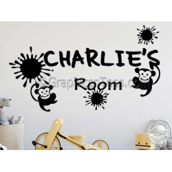 I'M A CHEEKY LITTLE MONKEY childrens bedroom playroom wall art vinyl sticker