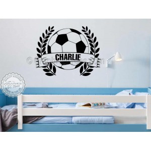 Personalised Football Wall Stickers Boy Girls Bedroom Playroom Wall Decor Decal