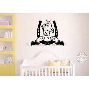 Personalised Horse Wall Stickers, Boy Girls Bedroom Playroom Wall Decor Decal