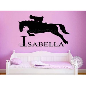 Personalised Horse Wall Stickers Boy Girls Bedroom Playroom Wall Decor Decal 