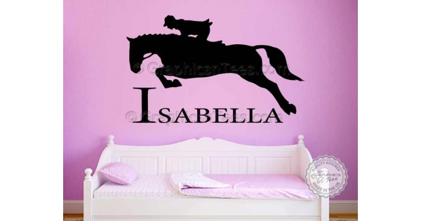 Personalised Horse Wall Stickers Boy Girls Bedroom Playroom Wall Decor Decal