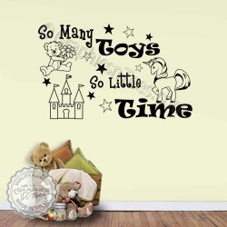 So Many Toys Playroom Wall Stickers Boys Girls Bedroom Nursery Wall Decor Decals with Unicorn