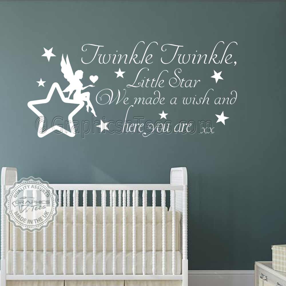 Twinkle Twinkle Little Star Wall Stickers Baby Boys Girls Bedroom ...
