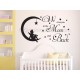 Nursery Wall Sticker, We Love You To The Moon and Back, Childrens Bedroom Wall Quote