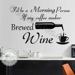 Funny Kitchen Wall Stickers Fun Wine Quote Decor Decals